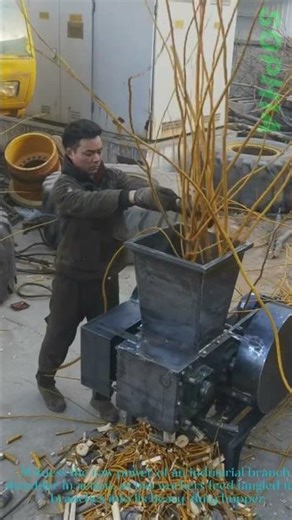 Powerful Branch Shredder: Turning Waste Wood into Chips