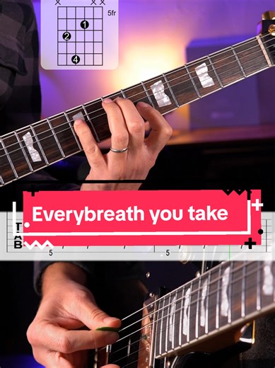 Everybreath you take guitar tutorial - The police ➡️ I use Guitar Pro software to make my tabs 🔥 check my bio's links for more 😉 ➡️I play an amazing Wingman by @Baum Guitars 🎸 #guitar #guitartutorial #tabs #guitarist #guitarlessons