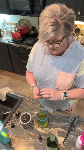 Lantern Oil for Bugs Including Ticks. Lisa is making lantern oil from natural ingredients for porch sittin'. Not only healthier to breathe in but also she calculated the economics and it is cheaper. | Cookin' Cuttin' Up and Ceepin' it Real