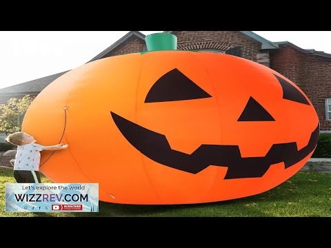 10 FT Halloween Inflatables Giant Pumpkin with Rotating LEDs Outdoor Decorations