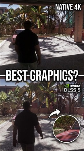 GTA 6 Native 4K Versus DLSS 5 Side By Side Visual Fidelity Comparison#shorts #like#gta5