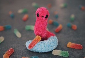 Posable Sour Gummy Worm Crochet PDF Pattern | Amigurumi Candy | No Sew | Kids Activity Crochet | Interactive Crochet - Etsy