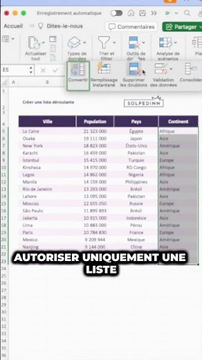 Create a drop-down list in Excel