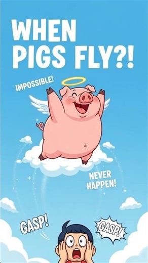 NEVER Gonna Happen! 🐷✈️ | "When Pigs Fly" Idiom Meaning #shorts