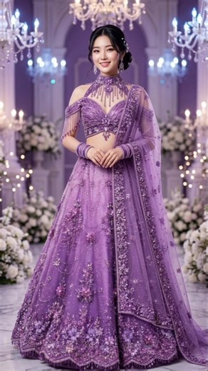 💜 Royal Purple Lehenga Design ✨ | Dreamy Bridal Outfit Inspiration 👑💎 #LehengaDesign #Fashion