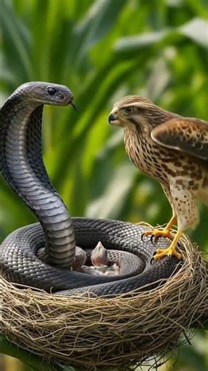 Cobra vs Hawk | Intense Wildlife Standoff Over a Nest