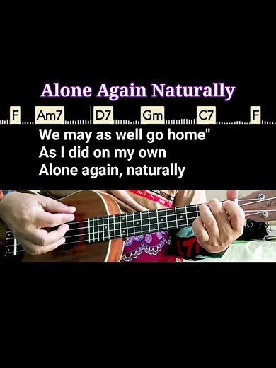 Alone Again Naturally (Gilbert O'Sullivan) ukulele cover song