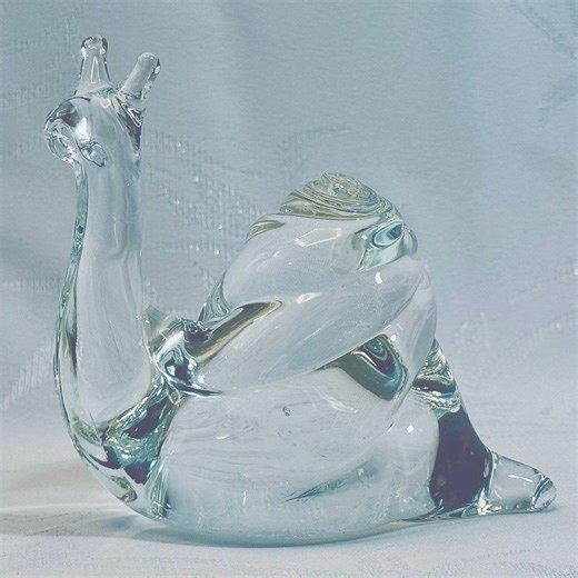 Vintage 1970s Pilgrim Glass Handblown Glass Large Clear Snail Figurine/paperweight - Etsy