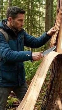 Camping inside a hollow tree #aivideo #survival #camping #outdoors #fearless #tree house #asmr