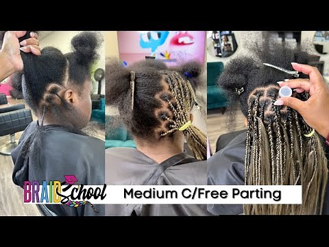 C-Parts With a Middle Part Step By Step | BraidSchool Ep 110