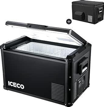 ICECO VL60 ProS Upgraded 60L Portable Car Refrigerator with SECOP Compressor, Multi-Directional Opening Lid, 0℉ to 50℉, 2 USB Charger & DC 12/24V, AC 110-240V, 12v Refrigerator for Home & Car Use