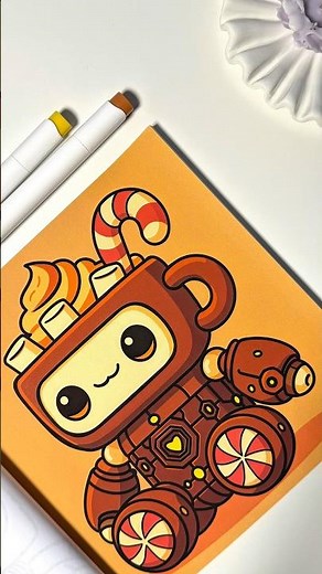 Hot Chocolate Robot ☕🍫 | Sweet Cozy Robots Coloring Book | Cozy Dessert Art