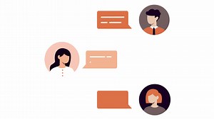 Chat discussion between team animated footage