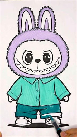 ASMR Labubu Coloring #asmr #drawing #satisfyling #coloring