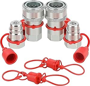 1/2'' Ag ISO 5675 Poppet Pioneer Hydraulic Quick Connect Coupler with Dust Caps