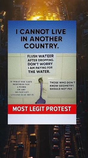 Funniest Bathroom Protest Ever 🚽💬 #FunnySigns #BathroomHumor