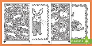 Bunny Rabbit Mindfulness Colouring Pages