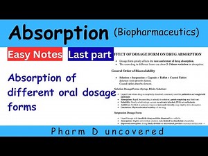 Absorption || Absorption of different oral dosage forms || Biopharmaceutics #pharmduncovered