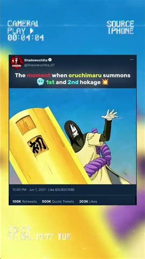 oruchimaru summons 1st and 2nd hokage 💥#naruto #anime #instagram #allah
