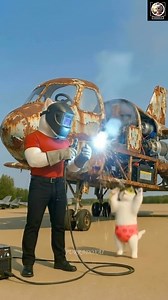 Kitten Teased for Playing with a Cardboard Passenger Plane, Dad Builds a Super Water-Spraying Plane. #KittenAdventure #CardboardPlane #WaterSprayingPlane #FunnyCatStory #DadAndKitten | Purradox AI