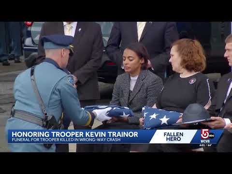 Hundreds gather for funeral of Massachusetts State Police Trooper Kevin Trainor