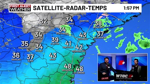 Snow is starting to fall in parts of the region, join us now for a live look at your latest forecast | WTOC-TV
