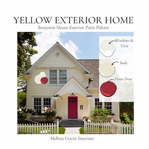 Yellow House Exterior Paint Colors Benjamin Moore | 5 Complete Color Schemes for Yellow & Cream Homes | Digital Download - Etsy