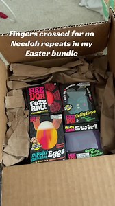 I was lucky enough to get three easter bundles from the official #Needoh shop on tiktok during various times of their restocking. I kept one advent calendar for my family and sold the other two at a reasonable price for neighborhood kids. I wanted to collect all the colors but the blue Jelly Hop and purple Swirl are repeats! I’m thankful for the new Flower Power and smooth sunrise Dippin Dazzler egg. What should I do with my two repeats? #squishy #easter