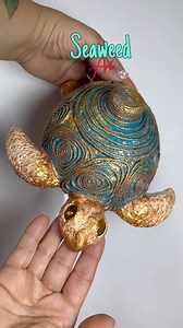 #tortuga #tortugamarina #papelmache #carton #cartapesta #cofre #joyero #reciclaje #reclycle #globo #arte #manualidades | Seaweed Arte