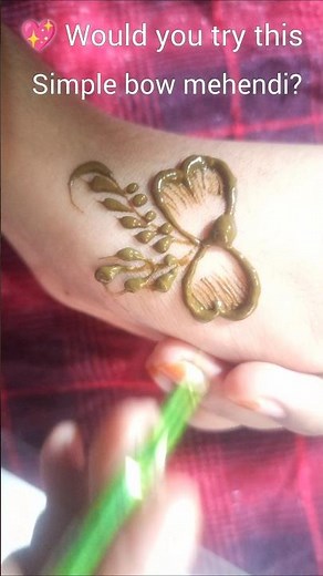"Cute Bow mehendi design" # Easy and simple Henna Art 🎀✨