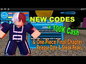 (+100000 Cash)New Codes !| Boku No Roblox: Remastered & One Piece Final Chapter Release Date + Sneak