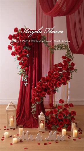 Angela Flower on Instagram: "✨ DIY Heart-Shaped Floral Arch Tutorial ✨ Want to create a romantic and stunning backdrop for your wedding, anniversary, or date night? Follow along as we build this breathtaking red rose heart arch from scratch—perfect for beginners! pls follow us , we will give special discount to new fans！ From : @angelaflowerofficial angelaflowerofficial, Flowers for designers! https://angela-flower.com #DIYFloralDecorations #HeartShapedArch #WeddingDIY #Valentine’sDayCrafts #Bac