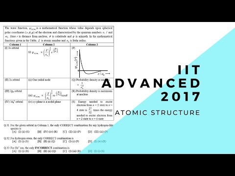 JEE ADVANCED 2017 SOLUTION - The wave function, ψ n,l ,ml is a math schrodinger wave equation