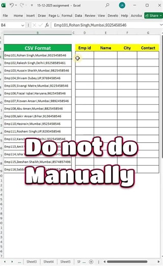 👍Ms Excel में Text split Formula का Use कैसे करते हैं ! 💯 ✓👌 #excel #exceltips #excelshorts