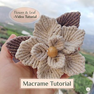 Macrame Tutorial: "flower With Leaf" | PDF + Video | Step-by-step Instructions for Beginners - Etsy