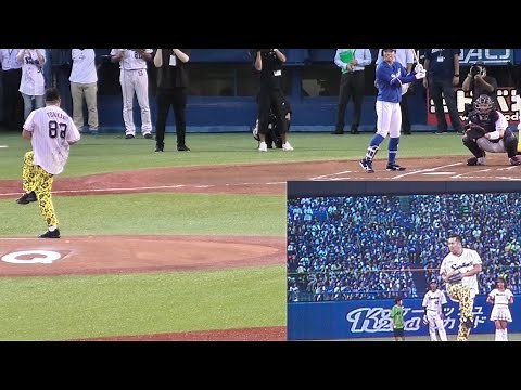 球場が沸いた‼️全裸ポーズからのとにかく明るい安村さん始球式
