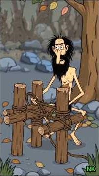 Old Man Invents a Primitive Bed 🛏️ #animation #trending #usa #shortsviral #shorts