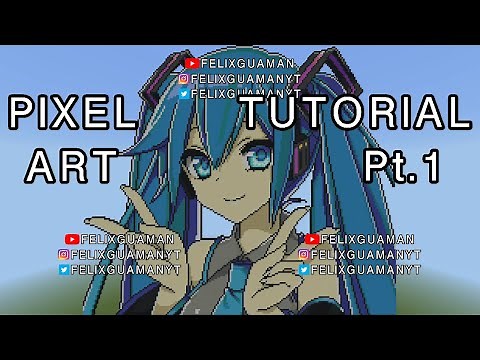 Minecraft Pixel Art Tutorial - Hatsune Miku Part 1