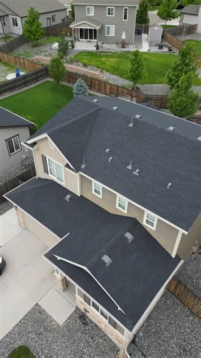 From old roof to brand new black shingles. Full transformation from start to finish! 🏡 #roofing