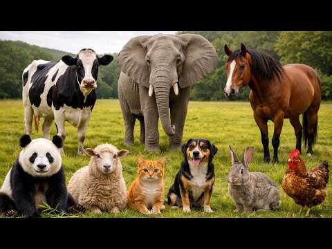 Cute Animal Sounds for Kids🐱🐮🐑 | Cat, Cow, Elephant, Lion, Dog, & Sheep Sounds | Wild & Farm Animals