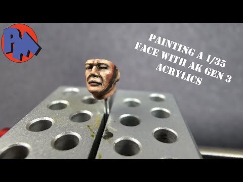 Let's paint a 1/35 Face with AK 3rd Gen Acrylics.