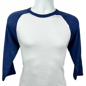 Men’s Alternative Apparel Keeper Baseball Tee Shirt (White / Vintage Royal)
