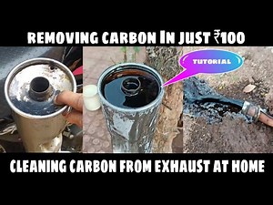 cleaning carbon from splendor silencer|Gcl silencer|Euro 1|removing exhaust carbon by caustic soda|