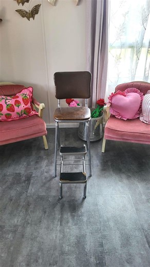 Brown Vintage Cosco Step Stool and Chair With Pull Out Steps, Utility Stool, Kitchen Stool - Etsy