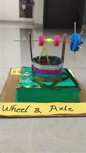 #science project# wheel & axle #art craft# waste material#