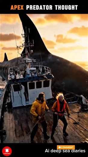 Deep Sea Titans: The Colossal Squid vs. The Megalodon 🦑🦈 #deepsea #aiart #ocean #shorts