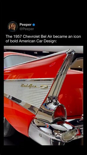 PEEPER | The 1957 Chevrolet Bel Air is one of the most recognizable American cars ever built, known for its bold styling and chrome-heavy design. It... | Instagram