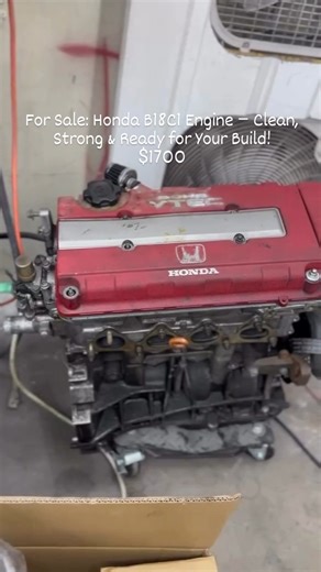 thomas Moore on Instagram: "For Sale: Honda B18C1 Engine – Clean, Strong & Ready for Your Build! $1700 Honda B18C1 engine for sale, B-series engine swap, Acura Integra GSR motor, B18 engine for Honda Civic, VTEC engine for swap, Honda #B18C1 #BSeriesEngine #BSeriesPower #HondaBSeries #B18Swap #GSRMotor #IntegraGSR #HondaEngine #HondaCivicNation #CivicBuild #CivicPerformance #HondaPerformance #JDMEngine"