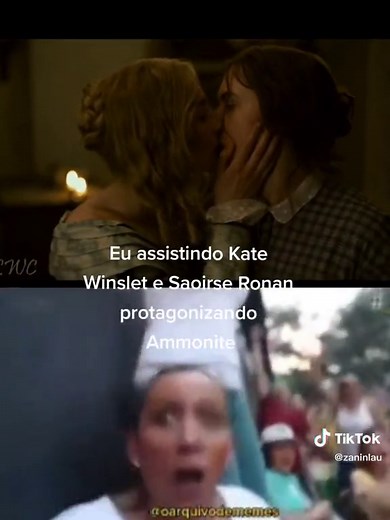 Kate Winslet and Saoirse Ronan in Ammonite Kissing Scene