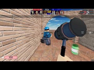 Squishing Someone with a Ban Hammer In Roblox Arsenal